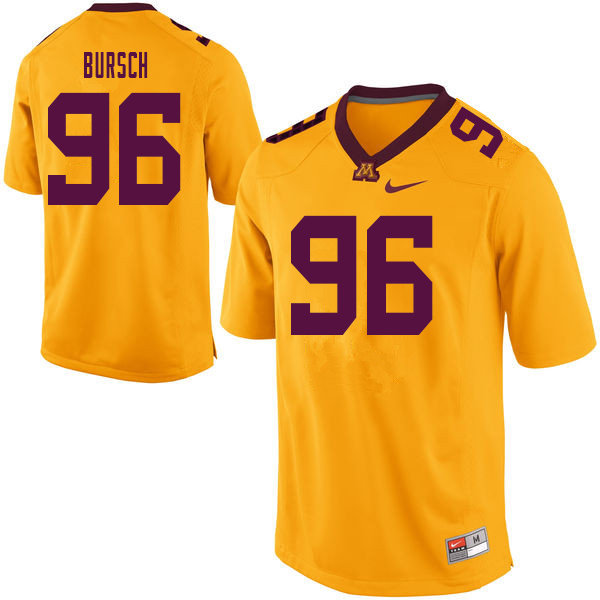 Men #96 Nathan Bursch Minnesota Golden Gophers College Football Jerseys Sale-Yellow